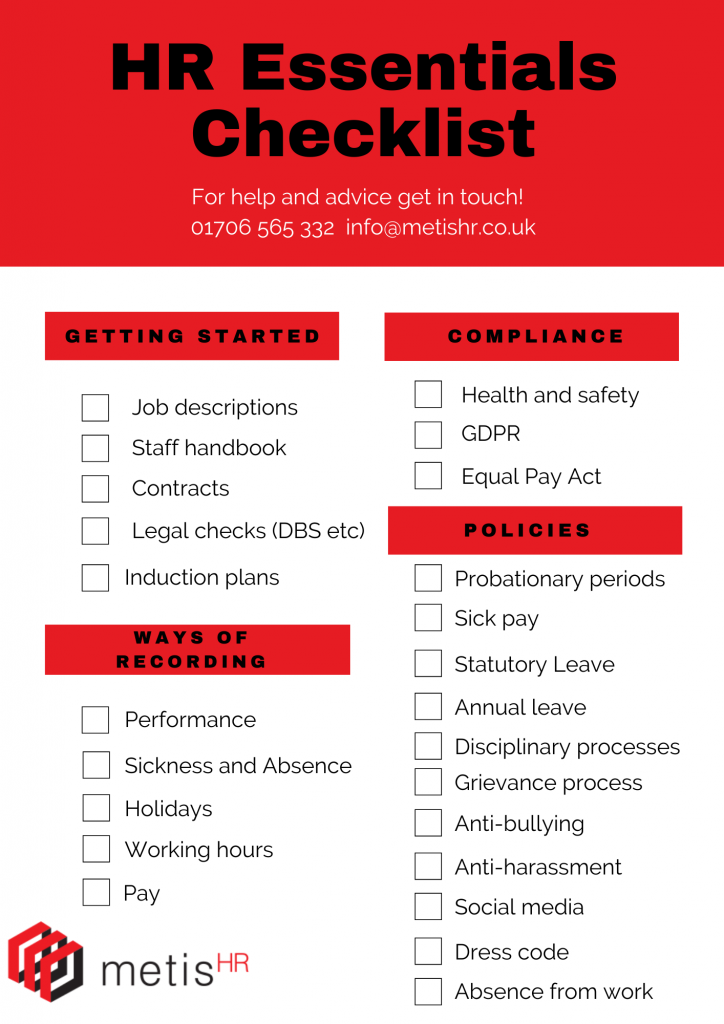 HR Essentials checklist 