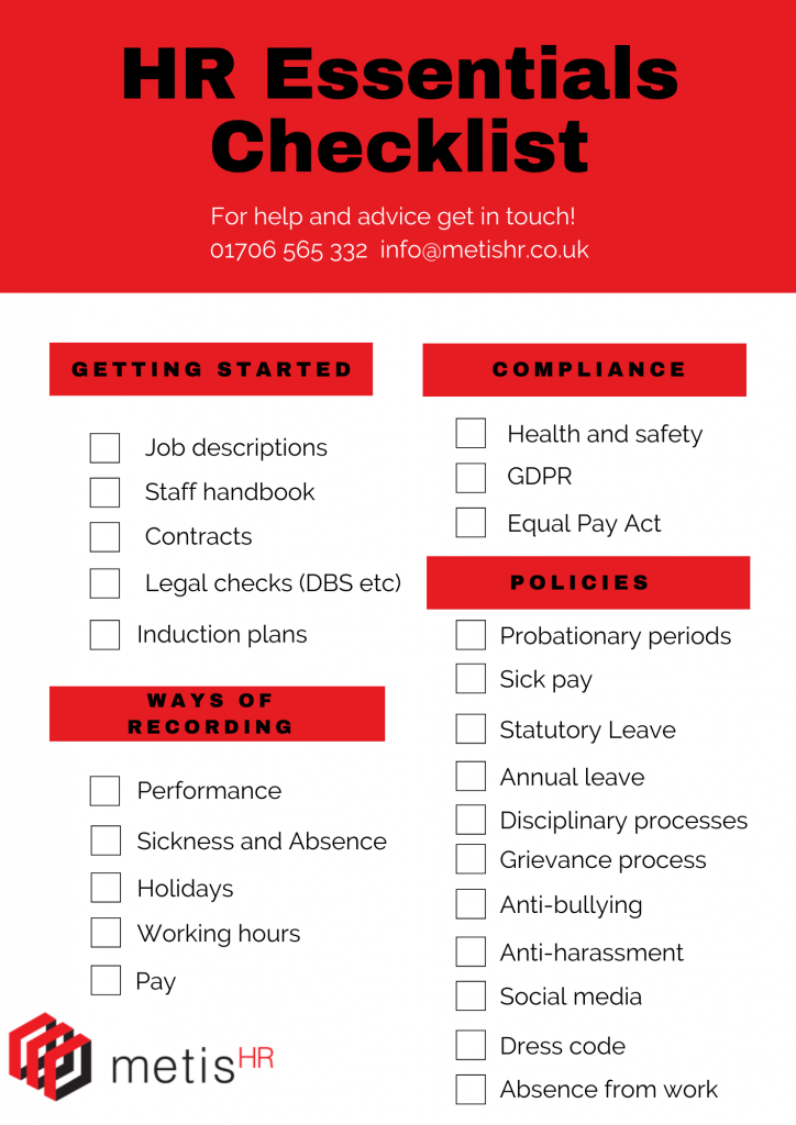 HR Essentials checklist