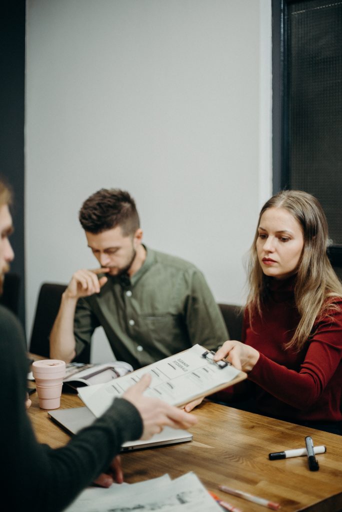 image of two people in a job interview for blog by Metis HR on common HR issues